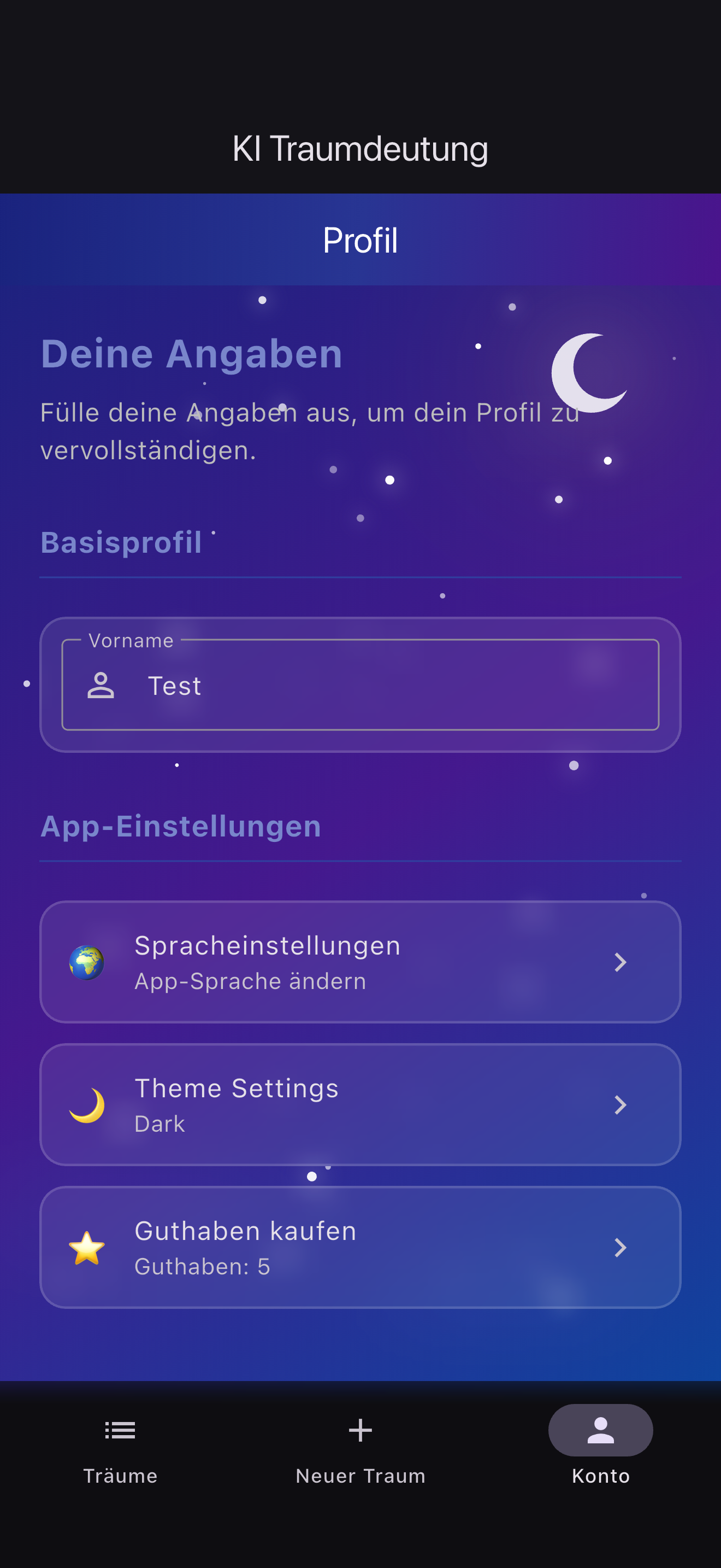 Willkommensbildschirm