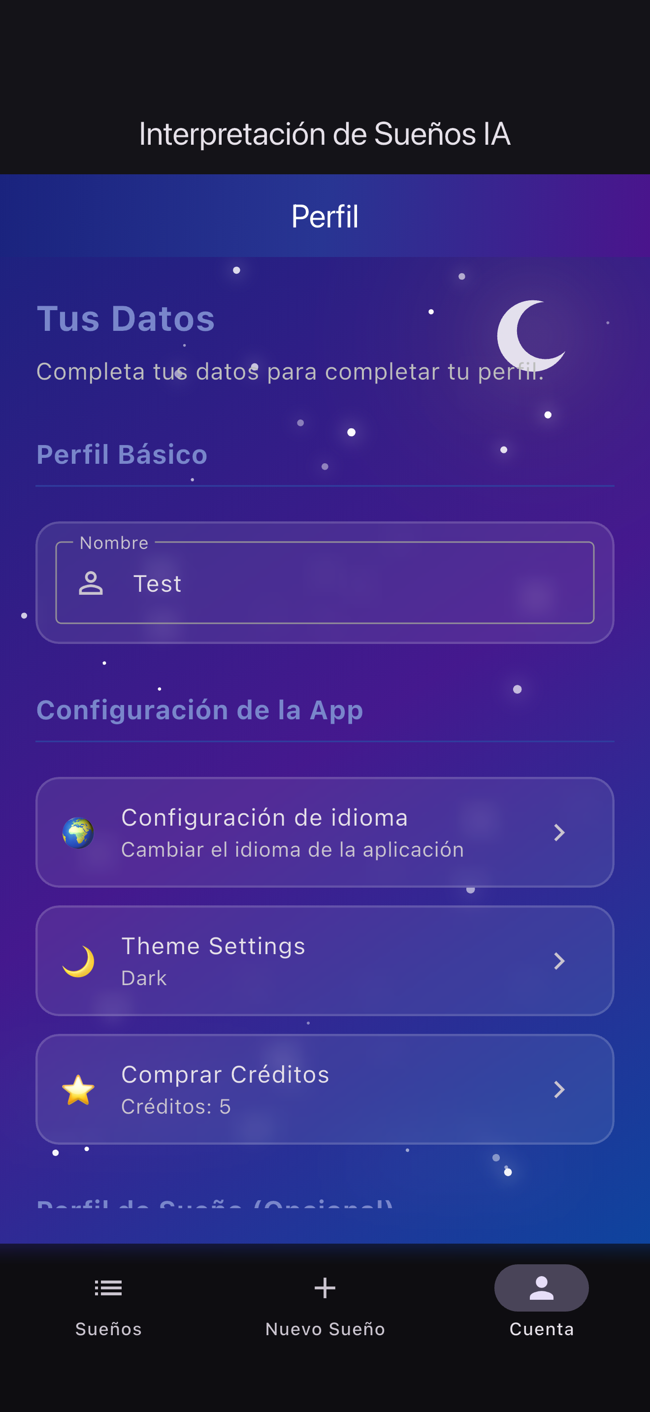 Pantalla de Bienvenida